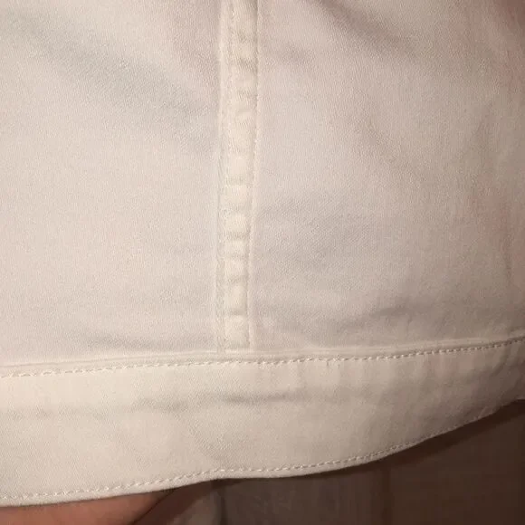 MK L White with Gold Tone Buttons Crop Denim Jacket - Picture 12 of 12